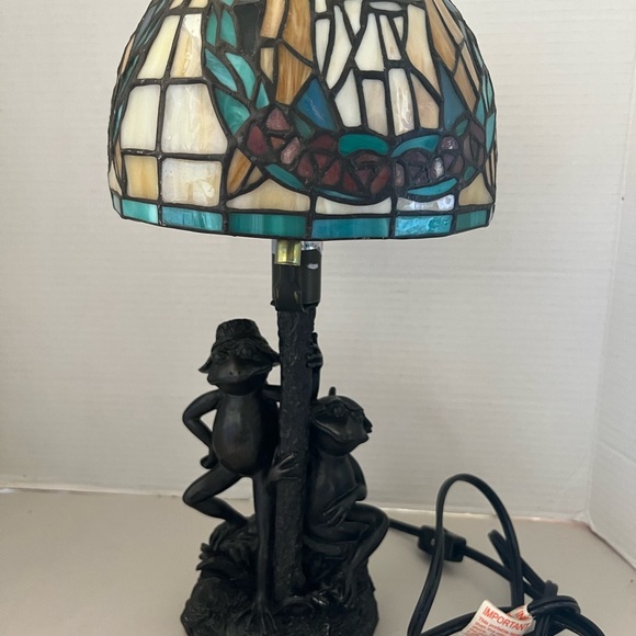 Source Unknown Other - Stained Glass Frog Table Lamp